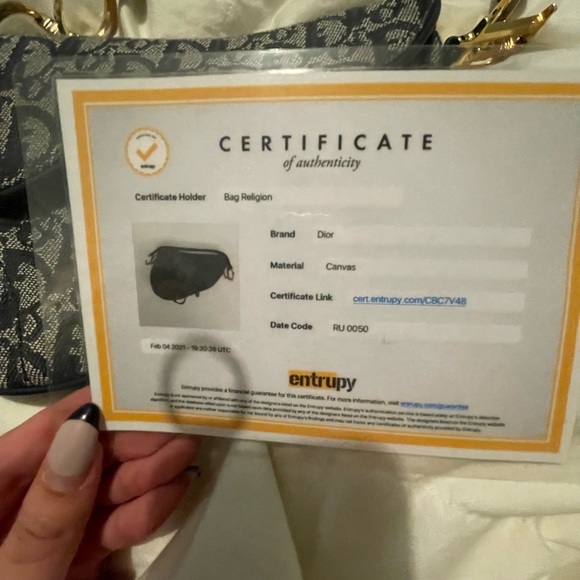 Vintage Dior Oblique Saddle Bag Navy - Picture 6 of 9